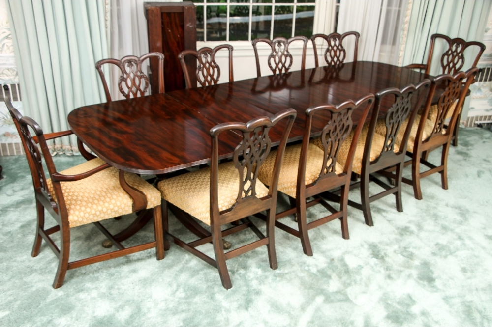 schmieg & Kotzian dining table with 12 chairs